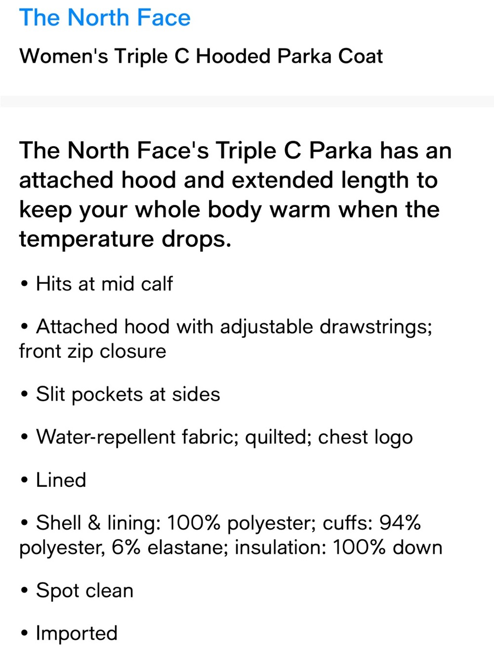 The North Face Women's Triple C Hooded Parka Coat - Picture 14 of 14